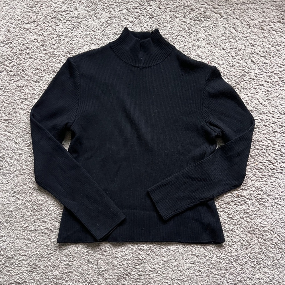 St. John Black Knit Sweater Pullover Top size S/M